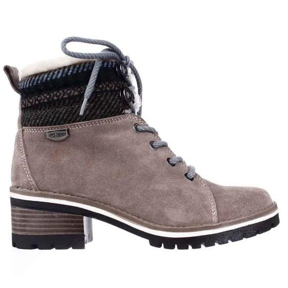 Anne Klein Taupe Lace Up Fur Lined Leather Boots Sz 8M - Picture 1 of 4